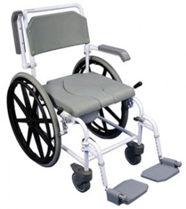 Bewl self-propelled shower commode chair