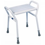 Strood height adjustable shower stool with a clip-on/ clip-off top