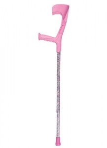 Adjustable Forearm Crutches w/Patterns – Pink (per 1/ per pair)